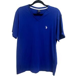 US Polo Assn Men's Royal Blue V-Neck T-Shirt Large